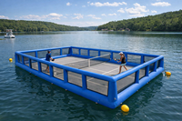 Terrain de pickleball gonflable commercial flottant pour sports nautiques, plateforme de pickleball flottante pour lac et piscine