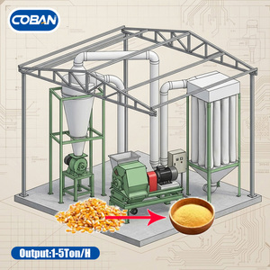 Broyeur à marteaux pour céréales, maïs et soja, machine de broyage pour ligne complète de production d'aliments pour animaux/moulin à farine de blé et de maïs - Product Image 1