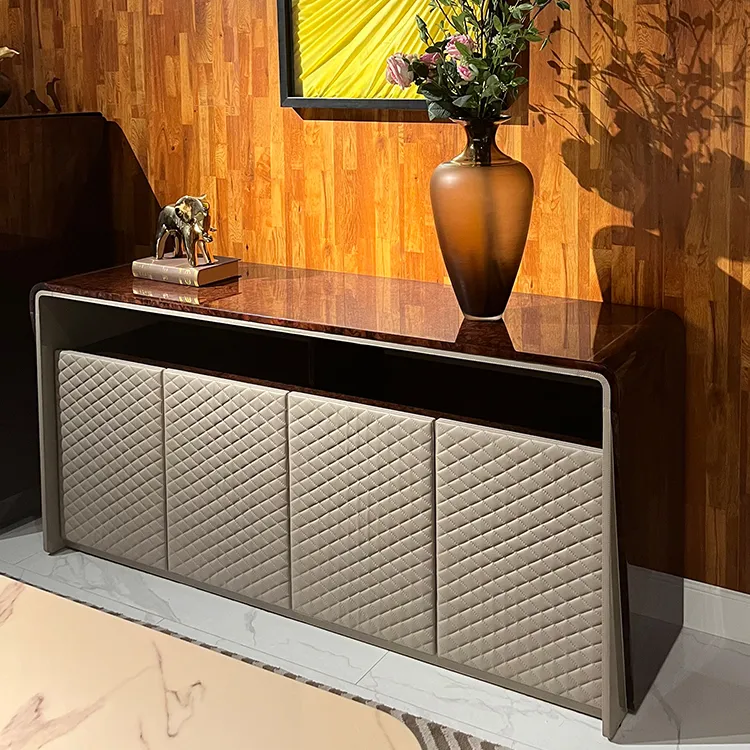Итальянский легкий роскошный боковой шкаф из цельного дерева обеденный стол современный простой фирменный шкаф