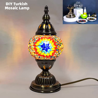 Kit de lampe en mosaïque turque à faire soi-même avec base en bronze, mini lampe de table marocaine pour la décoration du salon et de la chambre