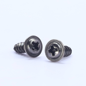 10 pièces/sac noir nickelé en acier au carbone croix tête de rondelle encastrée vis autotaraudeuses M3 M3.5 M4 M5 PWA <span class=keywords><strong>taraudage</strong></span> métrique - Product Image 3