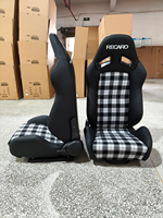 RE07 Recaro Verstellbarer Schwarzer PVC-Leder-Schalensitz mit Schwarzer Naht Carbon-Leder-Rückenlehne Rennsitz
