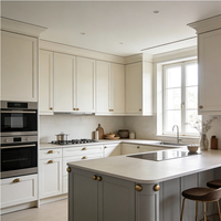 Meubles de cuisine modulaires modernes de style français sur mesure, ensembles de tables d'îlot de cuisine, îlot de cuisine en bois à vendre