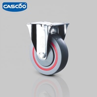 Roues pivotantes industrielles CASCOO en polypropylène de 4/5 pouces avec roulement à billes pour conteneurs à roulettes en treillis métallique