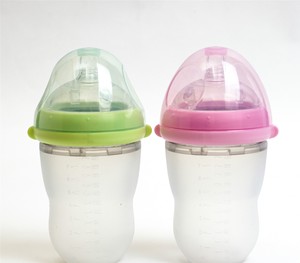 Bouteille de lait en silicone de qualité alimentaire sans poignée, bec souple anti-colique, sans BPA, pour nourrissons, 240 ml, 8 oz, logo personnalisé - Product Image 6