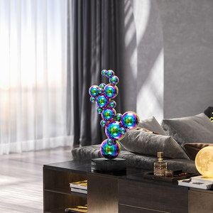 Meuble TV <span class=keywords><strong>Huang</strong></span> Master, style minimaliste moderne, abstrait, en acier inoxydable, table d'appoint, boîte cadeau pour salon - Product Image 5