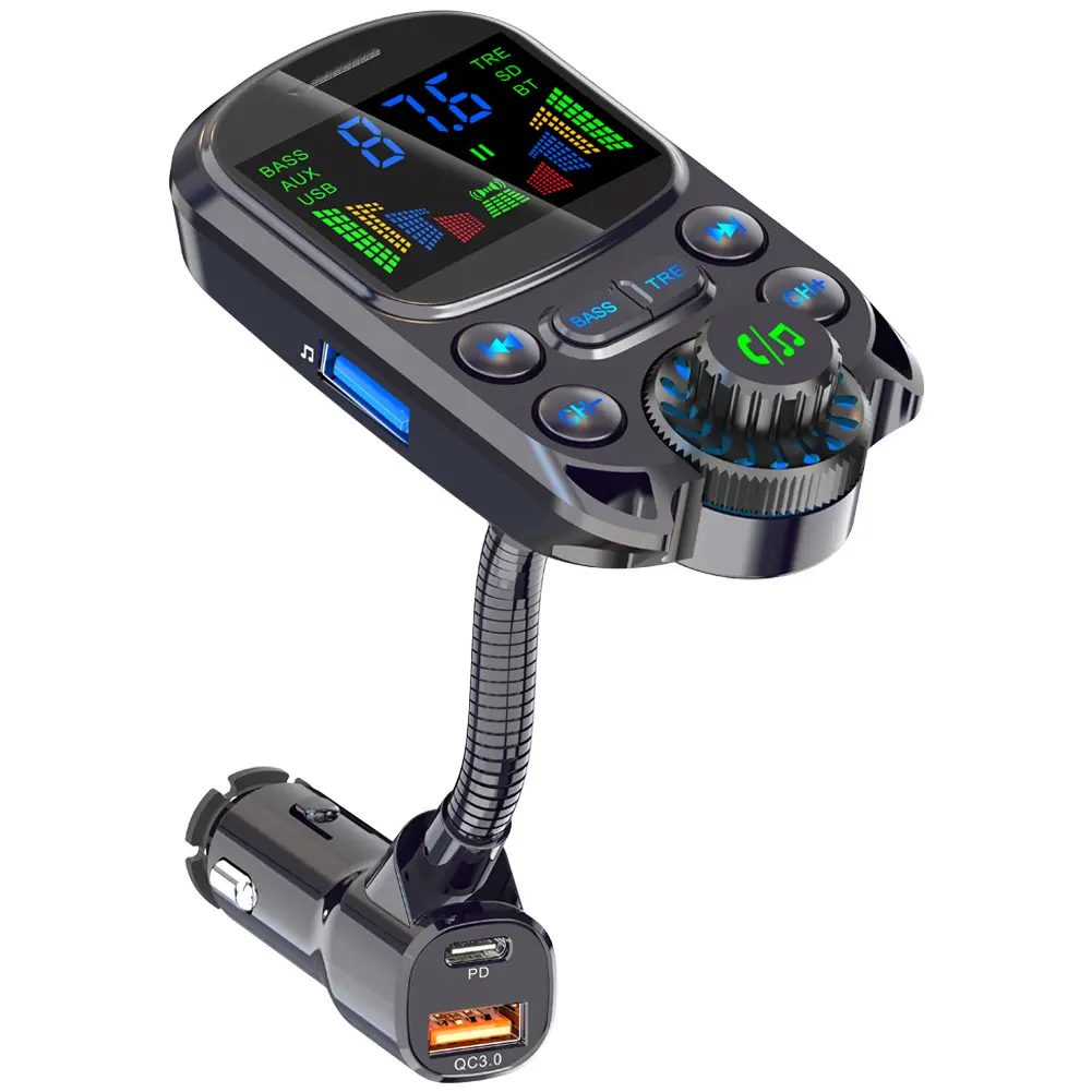 BC86 Car MP3 Player With BASS PD3.0 Fast Charge FM Transmitter Bluetooth Adapter