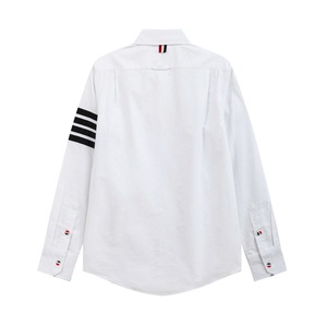 Camicia Casual Autunnale a Maniche Lunghe in Cotone per Coppie con Motivo Animale Ricamato, Traspirante e Assorbente, Bianca - Product Image 2