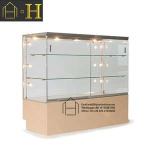 Holesale-vitrina de cristal con marco de aluminio con luces LED, escaparate de cristal de diseño para el hogar y sala de estar - Product Image 1