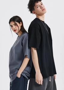 เสื้อยืดคอตตอนโอเวอร์ไซส์แบบเรียบง่าย คอกลม แขนสั้น สีพื้น ระบายอากาศได้ดี เนื้อผ้าเจอร์ซีย์ ทรงพอดีตัว คุณภาพพรีเมียม - Product Image 3