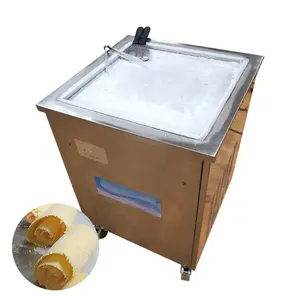 Small Single square pan fried fruit ice cream roll maker cold plate machine