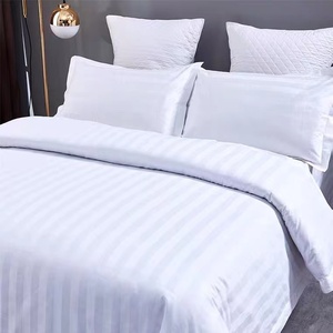 Nhà Sản Xuất Bán Trực Tiếp Bộ Ga Trải Giường Bằng Vải Satin 100% Cotton Kẻ Sọc Sang Trọng Của Khách Sạn Với Giá Tuyệt Vời - Product Image 1