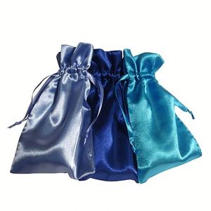 Pochettes en satin de soie doux, sacs d'emballage durables pour perruques, mèches et extensions capillaires pour filles, avec logo sérigraphié, pour le rangement de bonbons - Product Image 1