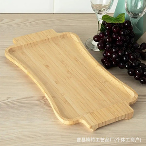 Plateau de service en bambou, couleur bois naturel, forme irrégulière, pour fruits et en-cas, usage domestique, restaurant, extérieur - Product Image 5
