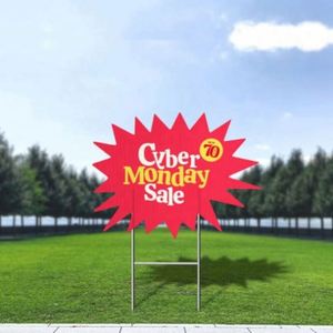 <b>Custom</b> Logo and Printing Wholesale Best Price Business Advertisement PP Corrugated Star Burst Yard Signs - Product Image 2