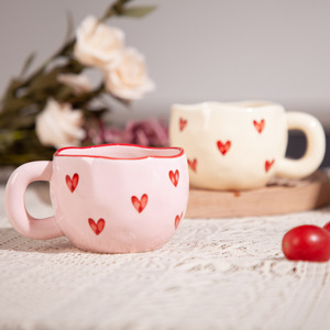 Canecas de Cerâmica de Porcelana Artesanais Estilo Japonês 500ml com Padrão Floral Fofo para Café em Casa e Escritório - Product Image 4