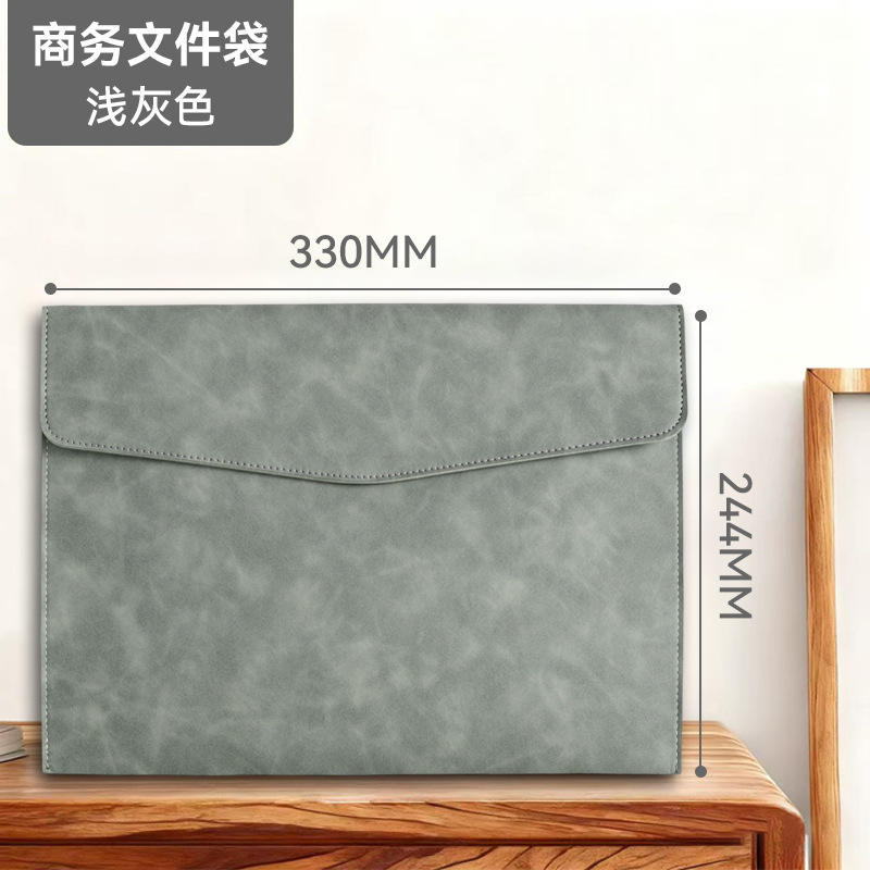 A4-กระเป๋าเอกสารสัมผัสผิว-สีเทา