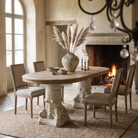 Table à manger européenne, design vintage colonne romaine, table de luxe pour hôtel, villa, restaurant