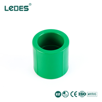 Raccord égal PPR 25 mm certifié CE ISO Ledes, connecteur PPR vert, raccord de tuyauterie de plomberie à fusion à chaud