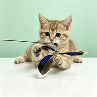 Jouet pour chat en gros, style moulin à vent, long, en fil d'acier, pour l'auto-entretenement et le jeu du chat