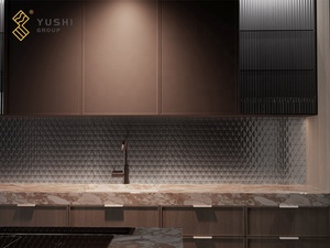 Yushi tùy chỉnh rosiness tam giác thép không gỉ kim loại Gạch Mosaic cho trang trí tường trong nhà - Product Image 6