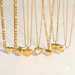 वाटरप्रूफ ज्वैलरी तिरनिश मुक्त गहने स्टेनलेस स्टील 18k सोने की प्लेटेड वैलेंटाइन फैशन चेन नेकलेस - Product Image 3