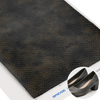 Cuir synthétique PU imperméable personnalisé de 0,9 mm à motif peau de serpent pour matériaux de chaussures