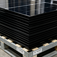 Panneau solaire bifacial tout noir 200W 300W, type N, double vitrage, mono, module solaire photovoltaïque, panneau solaire entièrement noir pour toit de maison