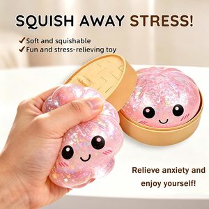 Cute Funny Cartoon Shape Dumpling Squishy 2026 New Stress Relief Ball with Steamer <b>Box</b> (Eco-Friendly TPR 1 Pcs) - Product Image 6