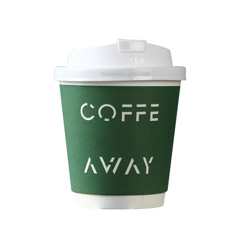 At Pack 8oz 12oz 16oz 20oz Biodegradable Disposable Cafe Carton Single Wall Coffee Paper Cup With Product
