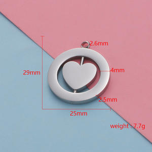 B4725 breloque vierge rotative pendentif en acier inoxydable <span class=keywords><strong>or</strong></span> rose <span class=keywords><strong>or</strong></span> argent avec logo laser personnalisé 25mm - Product Image 4