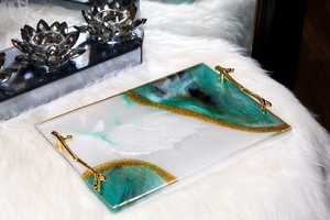 ถาดเรซิ่นตกแต่งด้วยดีไซน์ทันสมัยหรูหรา เนื้อสัมผัสเรียบเนียน ทนทานยาวนาน เหมาะสำหรับใช้ในบ้านและห้องครัว - Product Image 5