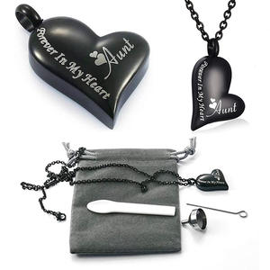 Urna de acero inoxidable, urna conmemorativa, colgante de collar, recuerdo de joyería de cremación en forma de corazón, <span class=keywords><strong>siempre</strong></span> estará en <span class=keywords><strong>mi</strong></span> corazón - Product Image 5
