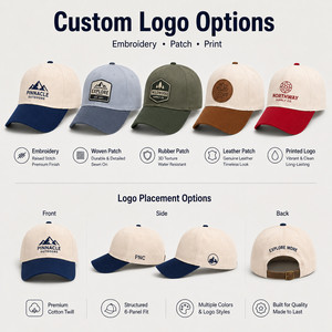 Custom Logo 6-Panel Baseball Cap Structured Fit Contrast Visor Premium Cotton Wholesale Adjustable <b>Sun</b> <b>Hat</b> Ivory Tan - Product Image 3