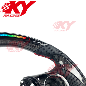 อุปกรณ์ตกแต่งภายในรถยนต์สำหรับ Honda Civic รุ่นที่ 9 Si LFR Type R ปี 2012-2015 พวงมาลัยคาร์บอนไฟเบอร์แบบกำหนดเองพร้อมไฟ LED แสดงรอบเครื่องยนต์ สไตล์รถแข่ง - Product Image 2