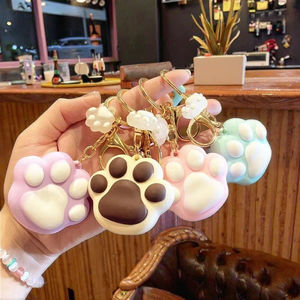 Gantungan kunci cetakan Digital kartun kucing lucu anak perempuan karet Aloi seng hadiah liontin PVC boneka indah dekorasi tas kreatif - Product Image 1