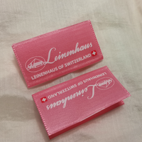 Ruban en satin personnalisé avec logo de marque imprimé, étiquettes de vêtements, pliage central, impression recto-verso
