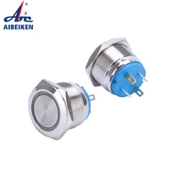 22mm 10A IP67 Autobloquant 1NO1NC CE Bouton poussoir marche-arrêt Interrupteur métallique en acier inoxydable étanche Bouton poussoir avec LED