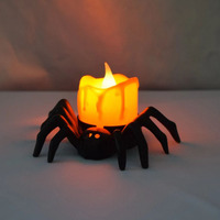 Lampe décorative à piles LED sans flamme en forme d'araignée d'Halloween pour la décoration de table et d'ambiance à la maison