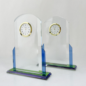 Reloj mecánico de cristal de mesa, reloj de escritorio de mesa en blanco con láser 3D K9 para regalo de recuerdos - Product Image 1
