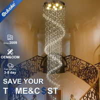 Lustres longs et grands personnalisés pour hôtel et villa, luminaires suspendus de luxe, éclairage LED, lustre en cristal pour escalier et plafond
