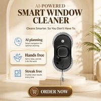 Nouveau Nettoyeur de Vitres Électrique Portable Sans Traces avec Détection Automatique des Bords et Effet de Polissage à Couverture Complète