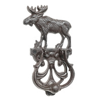 Poignée de porte et poignée de tirage en fonte antique en forme de mouflon - Style européen rustique décoratif pour portail de jardin, porte de grange, cabane et décoration intérieure