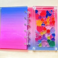 Cuaderno personalizado A5/A6/A7 con diseño de dibujos animados, cuaderno acrílico exquisito de hojas sueltas, divertido cuaderno DIY con cuentas focales de PVC.