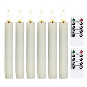 Bougies Pilier Sans Flamme à Piles avec Deux Télécommandes et Minuteur, LED 3D de 6,4 pouces, Effet Scintillant pour Décoration de Fenêtre et Fêtes - Product Image 1
