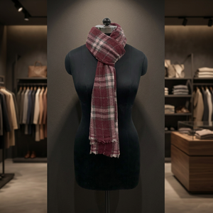 Women's Luxury Jacquard Wool Checkered <b>Scarf</b> Long Winter Warm <b>Wrap</b> for Daily Use Viraak Exports From Uttar Pradesh - Product Image 3