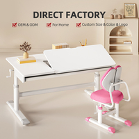 Bureau et chaise ergonomiques réglables en bois massif pour étudiants et usage domestique avec tiroirs