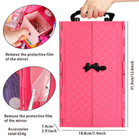 Boîte de rangement de poupée de fille à la mode, accessoires de Table de toilette, vêtements de poupée, jouet pour enfants, maquillage