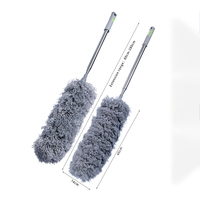 Plumeau Microfibre avec Manche Extensible Long Collecteur de Poussière Fibre Fine Brosses de Nettoyage Domestique Lavable et Flexible