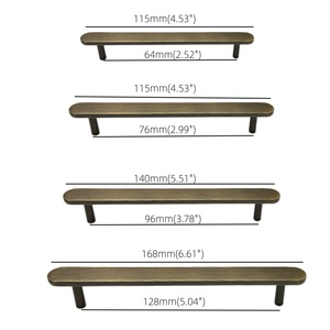 Gagang Kabinet Panjang Perunggu Antik Gagang Kabinet Kuningan Disikat Gagang Pintu Modern Kuningan Padat untuk Lemari Kabinet Laci - Product Image 5